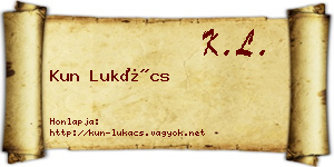 Kun Lukács névjegykártya